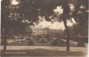 1930 Székesfehérvár, Zichy liget + &quot;VASAS POSTAI ÜGYN.&quot;