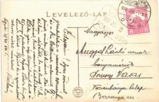 1930 Székesfehérvár, Zichy liget + "VASAS POSTAI ÜGYN."