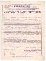 Budapest 1927. "Hazai Általános Biztosító Részvénytársaság" részvénye 20P-ről, szárazpecsé...