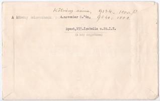 Budapest 1927. "Hazai Általános Biztosító Részvénytársaság" részvénye 20P-ről, szárazpecsé...