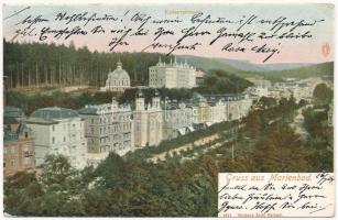 1904 Marianske Lazne, Marienbad; Kaiserstrasse / street view, synagogue (EB)