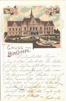 1899 Brno, Brünn; Deutsches Haus / German House. Verlag v. Ascher u. Redlich No. 1353. Art Nouveau, floral, litho (EK)