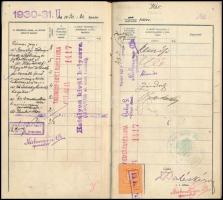 1930 Bp., Kir. magy. Pázmány Péter Tudományegyetem által kiadott leckekönyv aláírásokkal (Pauler Áko...