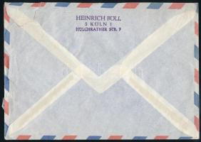 1971 Heinrich Böll (1917-1985) német Nobel-díjas író gépelt német nyelvű levele Szekeres György (191...