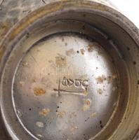 Tevan Margit (1901-1978): Váza plasztikus figurális díszítéssel az oldalán, jelzett, m: 15 cm