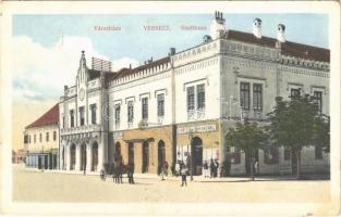 1914 Versec, Vrsac; Városháza, Selvár János, Szavits Gedeon üzlete / town hall, shops (EK)