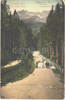 1912 Tátra, Magas-Tátra, Vysoké Tatry; Klotild út Tátraszéplak mellett / road (EK)