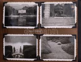 cca 1930 Olasz úti fotók albumban. kb 100 db néhány képeslappal  / cca Italy photos in album