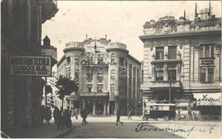 1931 Kolozsvár, Cluj; Hotel Astoria szálloda, automobil / hotel, automobile, street view. Fotofilm Cluj (EK)