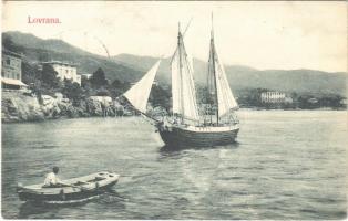 1909 Lovran, Lovrana; villa, fishing boat. Divald Károly 2010-1908.