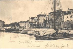 1902 Abbazia, Opatija; Volosca, Hafenpartie / Voloska / Volosko / port, fishing boat (EK)
