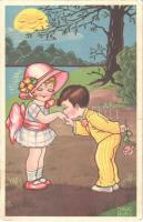 1930 Romantic couple. Children art postcard. Amag 0336. s: Margret Boriss (fa)