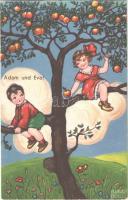 1937 Adam und Eva! / Children art postcard. Amag 0382. s: Margret Boriss (EB)