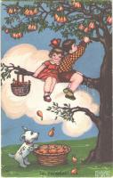 1936 Im Paradies! / Children art postcard. Amag 0382. s: Margret Boriss (EK)