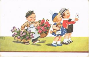 1936 Romantic couple. Children art postcard. W.S.S.B. 6068. s: John Wills (EK)