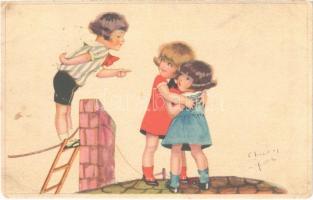 1934 Children art postcard. N.P.G. 8061/3. s: Chicky Spark (EB)