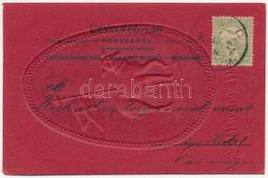 1905 Húsvéti üdvözlet / Easter greeting art postcard with sheep. Emb. golden litho (kopott sarkak / ...