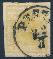 chrome yellow, 1kr MP III krómsárga "PEST(H)" Certificate: Steiner