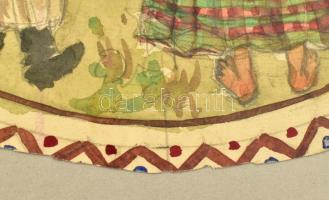 Lakatos Artúr (1880-1968): Jancsi és Juliska. Akvarell, ceruza, papír, kartonra kasírozva. Jelzés né...