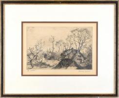 Remsey Gábor (1925-1999): A viskó. Rézkarc, papír, jelzett. Üvegezett fa keretben, 19x29,5 cm