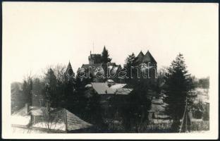 cca 1940-1950 Székesfehérvár, Bory-vár, fotó, hátoldalon az építő Bory Jenő eredeti aláírásával, 14×9 cm
