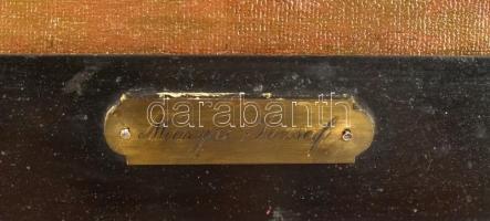 Mányai József (1875-?): Hegyvidéki táj. Olaj, vászon. Jelzett. Antik, kissé sérült fa keretben, 45×5...