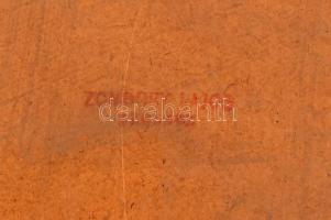 Zombory Lajos (1867-1933): Tehenek és bivalyok. Olaj, karton, jelzett. Hátoldalán autográf ajándékoz...