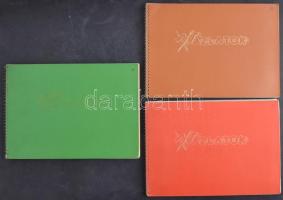 3 db album vegyes képeslapokkal és gyufacímkékkel, beragasztásokkal: több tucat háború előtti képesl...