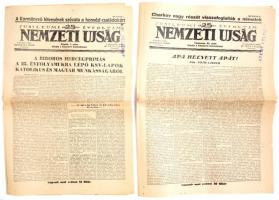 1943 A Nemzeti Újság 2 db száma a világháború híreivel