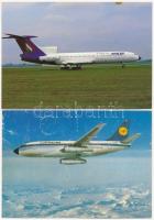 34 db MODERN motívum képeslap: MALÉV és más repülőgépek / 34 modern motive postcards: Hungarian and ...