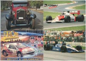 16 db MODERN motívum képeslap: autók, versenyautók / 16 modern motive postcards: racing cars, automobiles