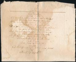 cca 1800 "Bezeredy" latin nyelvű dokumentum, foltos