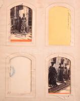 cca 1800 Régi viseltes fotóalbum 56 db fotóval utazásokról . Nagyrészt városképes fotók, Ausztria, C...