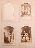 cca 1800 Régi viseltes fotóalbum 56 db fotóval utazásokról . Nagyrészt városképes fotók, Ausztria, C...