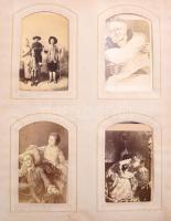 cca 1800 Régi viseltes fotóalbum 56 db fotóval utazásokról . Nagyrészt városképes fotók, Ausztria, C...