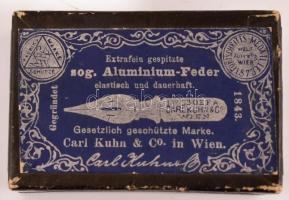 Kb. 37 db régi alumínium tollhegy, Carl Kuhn Wien karton dobozban