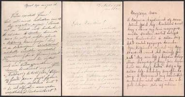 cca 1890-1895 Régi korok levelei, 10 db kézzel írt levél