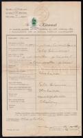 1905-1941 3 db okmány (halotti értesítő, születési és halotti anyakönyvi kivonat)