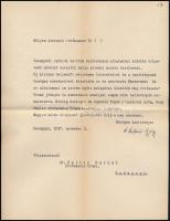1937 Csongrád, Dr. Kalmár György főrabbi levele Dr. Heller Bernátnak, borítékkal