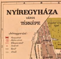 Nyíregyháza város térképe, ifj. Weinwurm A. és Tsa Grafikai Intézete, lapon kisebb foltokkal, szélén...