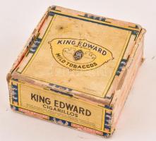 King Edward papír cigarettás doboz, teteje hajlott, kopottas állapotban, 12×12×5 cm