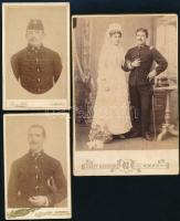 cca 1880-1900 3 db katonai fotó