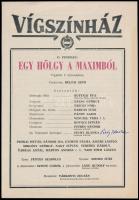 Marton László, Péchy Blanka, Keres Emil, Láng Rudolf aláírásai a Vígszínház szórólapjain