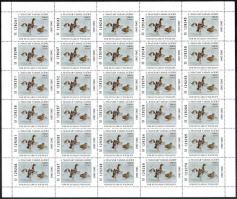 2003 A magyar vadvilágért kiadatlan 2 db teljes ív, 2 klf sorszámozás