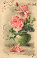 1905 Meissner & Buch Künstler-Postkarten Serie 1273. Durch Blumen zum Herzen litho s: C. Klein (fa)