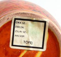 Tófej kerámia váza, 2 db, mázas kerámia, egyiken kisebb karcolás, m: 9 és 15,5 cm