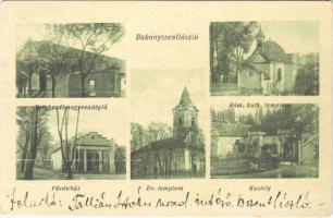 1922 Bakonyszentlászló, Római katolikus és evangélikus templom, fürdőház, kastély, Weinhardt nagyvendéglő (r)