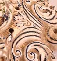 Fajansz mennyezeti lámpa, kézzel festett, réz akasztóval, mázrepedésekkel, hibákkal, repedéssel, d: ...