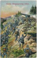 Csata Oroszország ellen / WWI Austro-Hungarian K.u.K. military art postcard, battle against the Russians. L&P 1841. (EK)