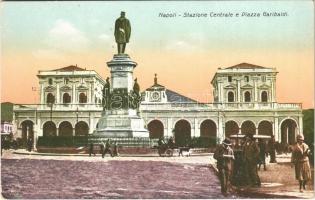 Napoli, Naples; Stazione Centrale e Piazza Garibaldi / railway station, monument